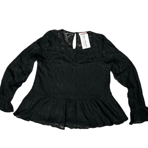 Andree by Unit Elegant Black Babydoll Lace Top NWT size medium - Picture 4 of 9